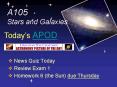 A105 Stars and Galaxies PowerPoint PPT Presentation