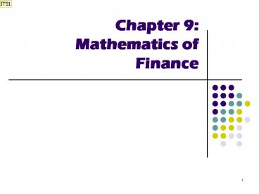 Chapter 9: Mathematics of Finance