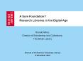 A Sure Foundation Research Libraries in the Digital Age PowerPoint PPT Presentation