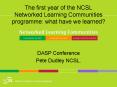 The first year of the NCSL Networked Learning Communities programme: what have we learned PowerPoint PPT Presentation