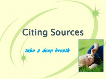 Citing Sources
