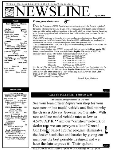 CTECU April 2998 Newsletter