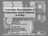Automatic Measurement of Instruction Cache Capacity in XRay