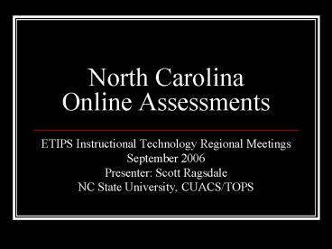 North Carolina Online Assessments