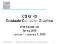 CS G140 Graduate Computer Graphics PowerPoint PPT Presentation
