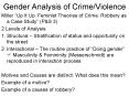 Gender Analysis of CrimeViolence PowerPoint PPT Presentation