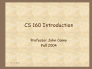 CS 160 Introduction