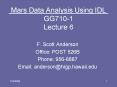 Mars Data Analysis Using IDL GG7101 Lecture 6 PowerPoint PPT Presentation