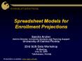 Spreadsheet Models for Enrollment Projections PowerPoint PPT Presentation