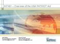 INT421 Overview of the USA PATRIOT Act PowerPoint PPT Presentation