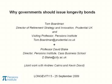 Why governments should issue longevity bonds