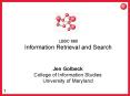 LBSC 690 Information Retrieval and Search PowerPoint PPT Presentation