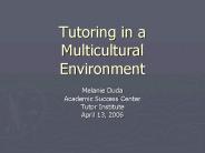 Tutoring in a Multicultural Environment