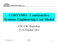 COSYSMO: Constructive Systems Engineering Cost Model PowerPoint PPT Presentation
