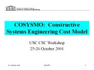 COSYSMO: Constructive Systems Engineering Cost Model