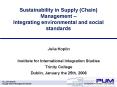 Sustainability in Supply Chain Management Integrating environmental and social standards PowerPoint PPT Presentation
