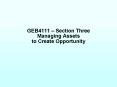 GEB4111 Section Three Managing Assets to Create Opportunity PowerPoint PPT Presentation