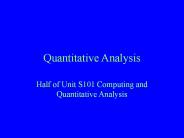Quantitative Analysis