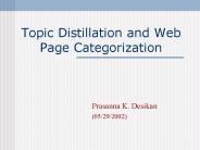 Topic Distillation and Web Page Categorization