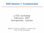 DNS Session 1: Fundamentals