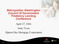 Metropolitan Washington Council of Government Predatory Lending Conference PowerPoint PPT Presentation