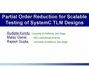 Partial Order Reduction for Scalable Testing of SystemC TLM Designs