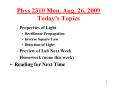 Phys 2310 Mon' Aug' 26, 2009 Todays Topics PowerPoint PPT Presentation