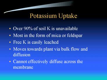 Potassium Uptake