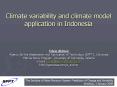 Climate variability and climate model application in Indonesia PowerPoint PPT Presentation