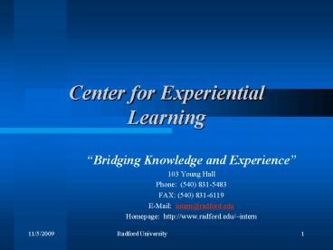 Center for Experiential Learning