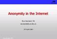 Anonymity in the Internet PowerPoint PPT Presentation