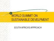WORLD SUMMIT ON SUSTAINABLE DEVELPMENT