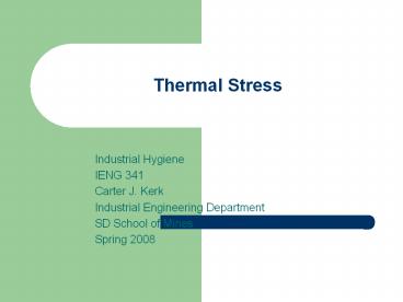 Thermal Stress