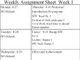 Weekly Assignment Sheet Week 1 PowerPoint PPT Presentation