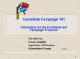 Candidate Campaign 101 PowerPoint PPT Presentation