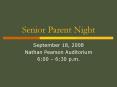 Senior Parent Night PowerPoint PPT Presentation