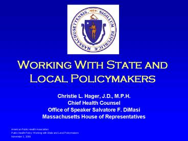 Working With State and Local Policymakers
