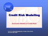 Credit Risk Modelling