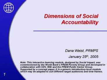 Dimensions of Social Accountability