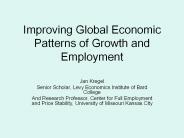 Improving Global Economic Patterns of Growth and Employment