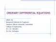 ORDINARY DIFFERENTIAL EQUATIONS PowerPoint PPT Presentation