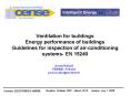 Ventilation for buildings Energy performance of buildings Guidelines for inspection of air-conditioning systems- EN 15240 PowerPoint PPT Presentation