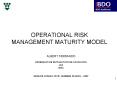 OPERATIONAL RISK MANAGEMENT MATURITY MODEL PowerPoint PPT Presentation