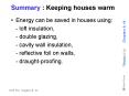Energy can be saved in houses using: PowerPoint PPT Presentation