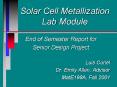 Solar Cell Metallization Lab Module PowerPoint PPT Presentation