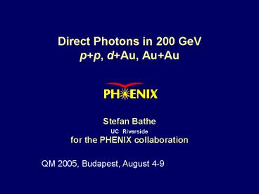 Direct Photons in 200 GeV p p, d Au, Au Au