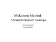 McKerrow Method: A Sonar Refinement Technique PowerPoint PPT Presentation