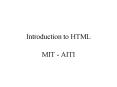Introduction to HTML PowerPoint PPT Presentation