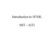 Introduction to HTML