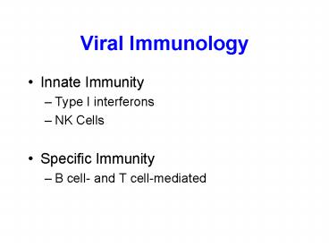 Viral Immunology